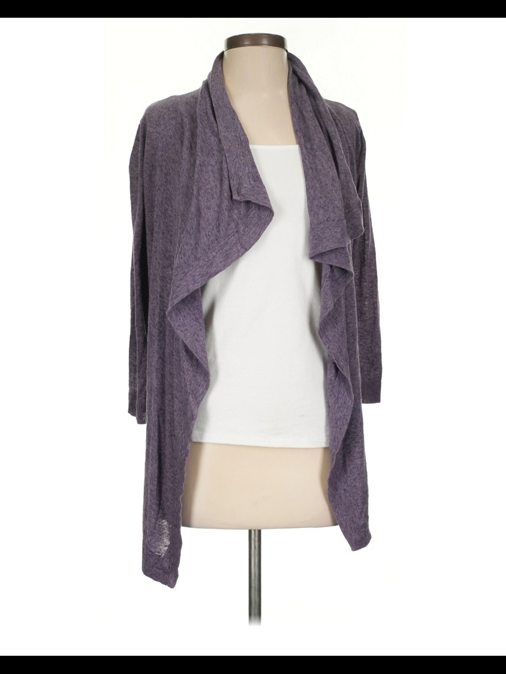 Theory Lightweight Draped Open-Front Sweater Cardigan - Purple